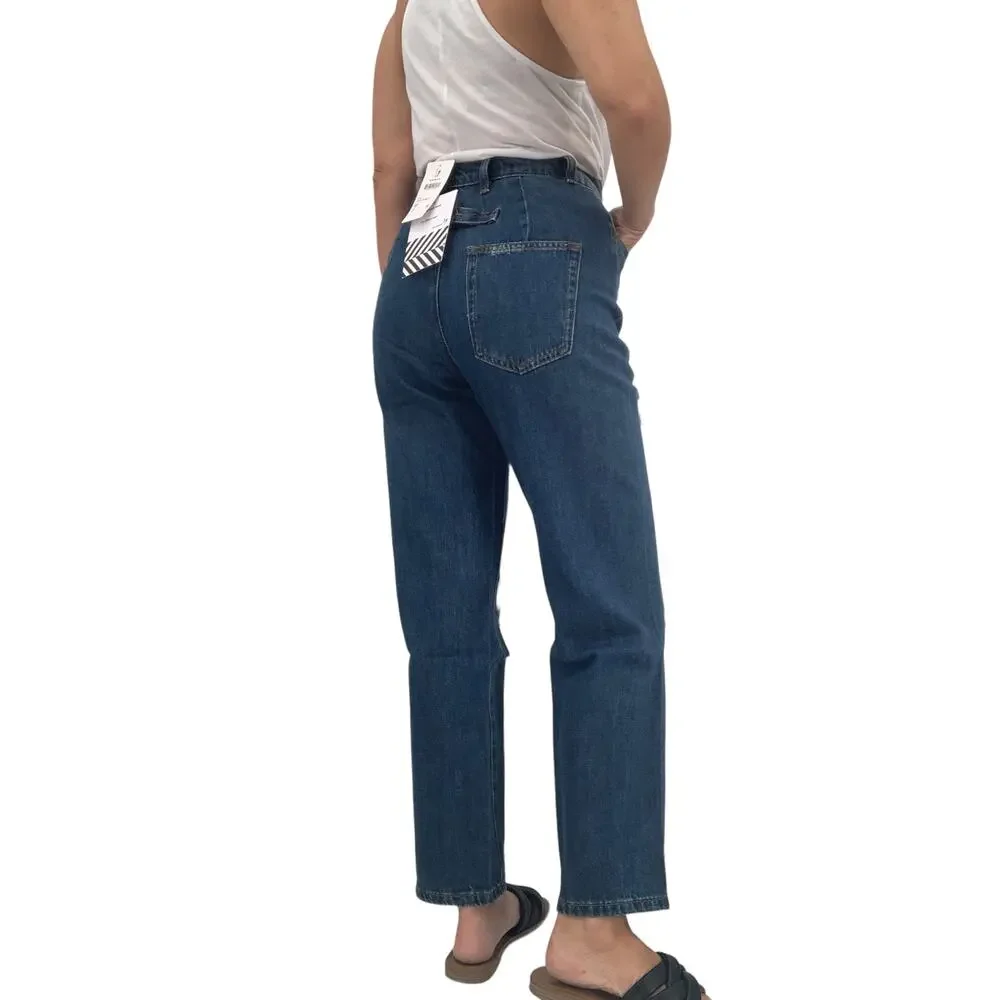 FREE PEOPLE Sandrine Rose Straight Leg Jeans Size 24 Blue Denim New $176